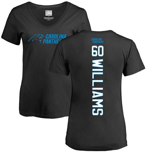 Carolina Panthers Black Women Daryl Williams Backer NFL Football #60 T Shirt